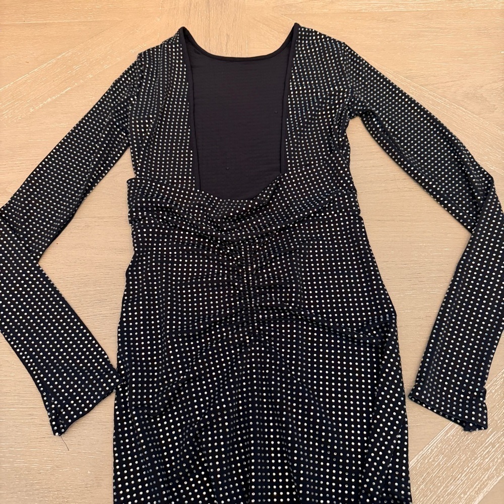 WeWoreWhat Black and Silver Sparkle Backless Formal Dress NWT - Picture 6 of 13